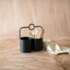 O-Handle Utensil Caddy Black Metal - Foreside Home & Garden -Storage Basket Shop GUEST daad10d0 3a7a 44a5 8fec 26ad2fa7cf96