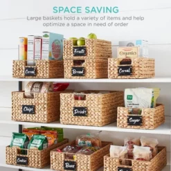 Best Choice Products Set Of 2 16in Woven Water Hyacinth Pantry Baskets W/ Chalkboard Label, Chalk Marker 12 Best Choice Products Set Of 2 16in Woven Water Hyacinth Pantry Baskets W/ Chalkboard Label, Chalk Marker -Storage Basket Shop GUEST db7d0614 92bf 4f41 aee2 80474c55dd5e