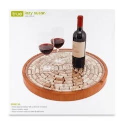 True Wine Cork Collector Lazy Susan Turntable, Wooden And Glass Storage For 130 Corks, Tabletop Or Countertop Organization, Set Of 1 -Storage Basket Shop GUEST dca85f91 e919 4775 a6ca 2a5bbf50efc2