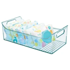 MDesign Plastic Storage Organizer Bin For Child/Kids Items, 2 Pack - Sea Blue -Storage Basket Shop GUEST dd536996 9b0d 4c05 9d3b f0671c44c86f