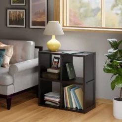 27" Timothy Shelf 2X2 Slots Black - Winsome -Storage Basket Shop GUEST de442982 b6da 4e98 8254 2d56f94132d8