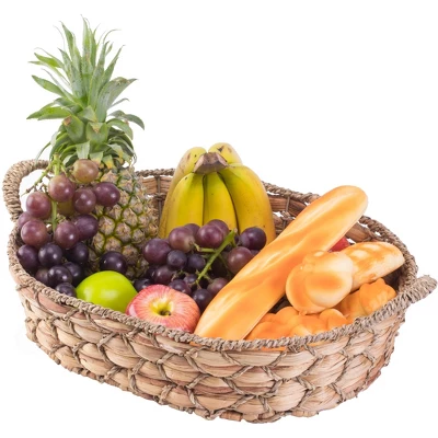 Vintiquewise Seagrass Fruit Bread Basket Tray With Handles 9 Vintiquewise Seagrass Fruit Bread Basket Tray With Handles - Image 7