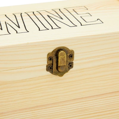 Bright Creations Wood Single Bottle Wine Gift Box, Pinewood Wooden Wine Crate Storage Case With Clasp For Birthday, Wedding, Housewarming 7 Bright Creations Wood Single Bottle Wine Gift Box, Pinewood Wooden Wine Crate Storage Case With Clasp For Birthday, Wedding, Housewarming - Image 5