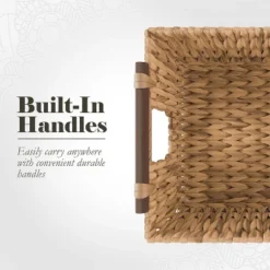 American Atelier Water Hyacinth Wicker Basket With Handles Square Woven Wicker Storage Baskets, Built-in Carry Handles Laundry Storage Or Pantry Bin -Storage Basket Shop GUEST dfc29dce 14ec 41aa 97e7 8f9918baa236