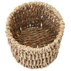 Farmlyn Creek Set Of 3 Wicker Round Storage Baskets For Shelves With Rectangular Seagrass Tray, Brown -Storage Basket Shop GUEST e0473df6 ddfb 4d59 afad 1eba9a81eb5c