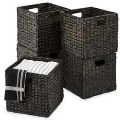 Best Choice Products 13x13in Hyacinth Storage Baskets, Set Of 5 Multipurpose Collapsible Organizers -Storage Basket Shop GUEST e098ceac 0304 43cc b4ba ae75a83b3ca6