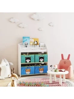 Year Color School Supply, Nursery, Daycare, Toddler, Kids Book Display And Toy Storage Organizer With 6 Fabric Storage Bins 13 Year Color School Supply, Nursery, Daycare, Toddler, Kids Book Display And Toy Storage Organizer With 6 Fabric Storage Bins -Storage Basket Shop GUEST e0aa8e00 8449 4a5e bbe7 043a06396b3a