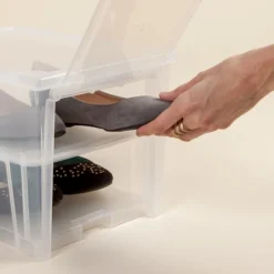 IRIS USA Shoe Storage Box, Stackable And Drop Front, Wide -Storage Basket Shop GUEST e31cae39 189e 47c5 a71c 8971114c753f