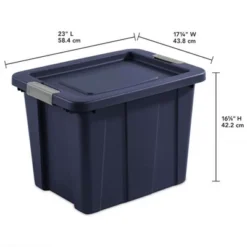 Sterilite Tuff1 18 Gallon Plastic Stackable Basement Garage Attic Storage Organizer Tote Container Bin With Latching Lid, Dark Indigo Blue (6 Pack) -Storage Basket Shop GUEST e5c61d11 2fff 479e bf37 f2fea8db971e