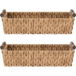 American Atelier Water Hyacinth Wicker Basket With Carry Handles, Rectangular Woven Storage Baskets, Laundry Storage Or Pantry Bin -Storage Basket Shop GUEST e5d92f8a bd6b 4329 9661 dde0a357667a