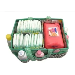 Bacati - Elephants Mint/Yellow/Gray Storage Caddy -Storage Basket Shop GUEST e616854b c573 4514 a8f5 95ce834024da