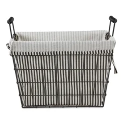 Design Imports Set Of 2 Farmhouse Black Wire Ticking Stripe Liner Baskets Black/White -Storage Basket Shop GUEST e706ed81 a140 4e7d b584 35344f6e4a2a