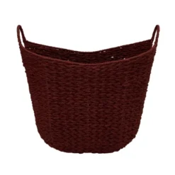 Household Essentials Tall Scoop Basket Paper Rope Burgundy -Storage Basket Shop GUEST e77b0faa ee92 4424 a41f 1cfff61c3e26