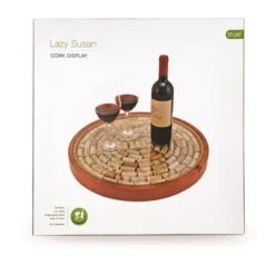 True Wine Cork Collector Lazy Susan Turntable, Wooden And Glass Storage For 130 Corks, Tabletop Or Countertop Organization, Set Of 1 -Storage Basket Shop GUEST e81dfba0 0c3f 484c 99e1 900d249c5cff