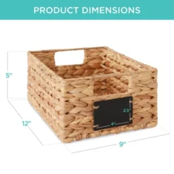 Best Choice Products Set Of 4 12in Woven Water Hyacinth Pantry Baskets W/ Chalkboard Label, Chalk Marker -Storage Basket Shop GUEST e83b6d3b 1f76 49d0 890c b663bc556332