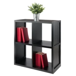 27" Timothy Shelf 2X2 Slots Black - Winsome -Storage Basket Shop GUEST e8738737 f3ee 475d a7a8 d3a50d8ebdfe