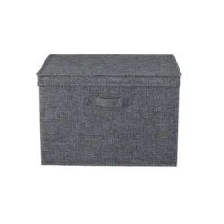 Household Essentials Set Of 2 Wide Storage Boxes With Lids Graphite Linen 9 Household Essentials Set Of 2 Wide Storage Boxes With Lids Graphite Linen -Storage Basket Shop GUEST e96e2766 f5e3 40ed bb07 71f93057549d