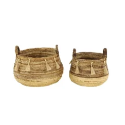 2pk Large Round Leaf Storage Baskets Natural/Beige - Olivia & May -Storage Basket Shop GUEST e974fed4 4f1b 4bac acc8 ae0c829b7926