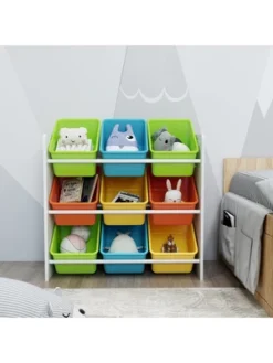 Year Color White Toy Cubes Storage Organizer For Kids, Classroom, Playroom, Daycare, Nursery With 9 Colorful Storage Bins -Storage Basket Shop GUEST e9afa4ce 4ee2 4741 b38b 6e212bf8ee57