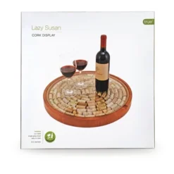 True Wine Cork Collector Lazy Susan Turntable, Wooden And Glass Storage For 130 Corks, Tabletop Or Countertop Organization, Set Of 1 -Storage Basket Shop GUEST ea11e595 e57c 44bd 80a1 8c6075570e9d