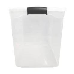 HOMZ 112 Quart Extra Large Rectangular Clear Plastic Storage Container Bins With Secure Latching Lid, Grey Latch, (2-Pack) -Storage Basket Shop GUEST ea2f6a29 cee6 465e a66c 9f76b5f27d69