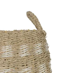10 Inch Basket White Seagrass & Rope By Foreside Home & Garden -Storage Basket Shop GUEST eb7af2cc 92a2 47c9 a590 11c6dede50ca