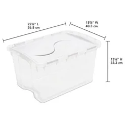 Sterilite 48 Quart Multipurpose Stackable Storage Box Tote Container With Hinged Lid And Handles For Home And Office Organization, Clear (6 Pack) -Storage Basket Shop GUEST ec6c0bfb 2cc1 4b65 bfd2 822180dc2c8d