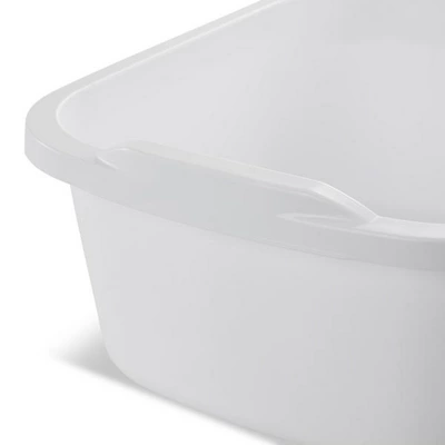 Sterilite 12 Quart Durable Heavy Duty Reinforced Plastic Kitchen Dishpan Basin With Molded Handles For Household Chores And Storage, White, 8 Pack 5 Sterilite 12 Quart Durable Heavy Duty Reinforced Plastic Kitchen Dishpan Basin With Molded Handles For Household Chores And Storage, White, 8 Pack - Image 3