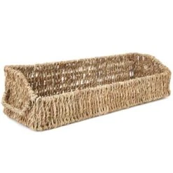 Farmlyn Creek Set Of 3 Wicker Round Storage Baskets For Shelves With Rectangular Seagrass Tray, Brown -Storage Basket Shop GUEST ecbbc0aa 78a1 4c51 8536 5745e34156a4