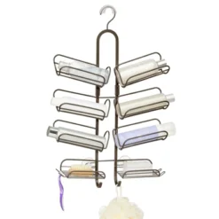 MDesign Steel Metal Bathroom/Shower Caddy Rack With Hooks And Baskets -Storage Basket Shop GUEST ed096d1e 2aab 494d bdea c94126012006