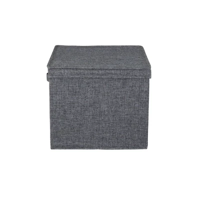 Household Essentials Set Of 2 Wide Storage Boxes With Lids Graphite Linen 6 Household Essentials Set Of 2 Wide Storage Boxes With Lids Graphite Linen - Image 4