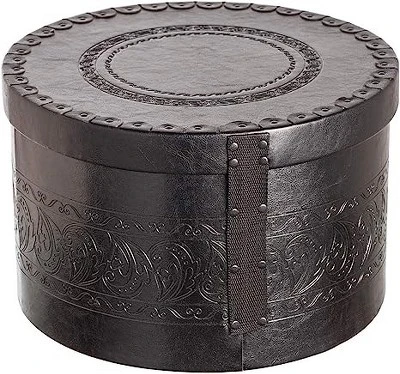 Creative Scents Round Hat Box Container With Gold Locking Lid And Sturdy Handle 3 Creative Scents Round Hat Box Container With Gold Locking Lid And Sturdy Handle