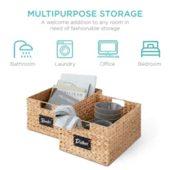 Best Choice Products Set Of 2 16in Woven Water Hyacinth Pantry Baskets W/ Chalkboard Label, Chalk Marker 14 Best Choice Products Set Of 2 16in Woven Water Hyacinth Pantry Baskets W/ Chalkboard Label, Chalk Marker -Storage Basket Shop GUEST f17dd082 60ba 4655 8c02 aab2436b17d9
