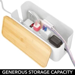MDesign Cable Management Box - Organizer For Cords -Storage Basket Shop GUEST f23588e9 fadf 43cf a0c6 6a56a04b9919