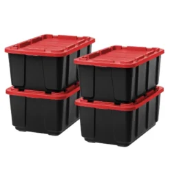 IRIS USA 27Gal/108qt Large Heavy-Duty Storage Plastic Bin Tote Container For Garage With Durable Lid -Storage Basket Shop GUEST f2621cdf bb80 431a bb8e 3c6a1ae7c724