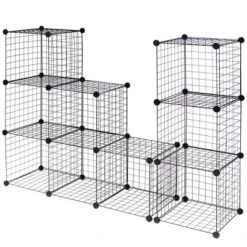 Costway 12 Cube Grid Wire Organizer Wardrobe Shelves Bookcase DIY -Storage Basket Shop GUEST f32a75e2 3aaf 4663 9bca 6624d55a2a48