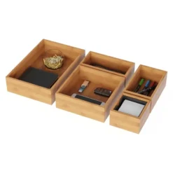 Drawer Organizer -5 Compartment Modular Natural Wood Bamboo Space Saver Tray Storage For Kitchen, Office, Bedroom And Bathroom By Hastings Home 10 Drawer Organizer -5 Compartment Modular Natural Wood Bamboo Space Saver Tray Storage For Kitchen, Office, Bedroom And Bathroom By Hastings Home -Storage Basket Shop GUEST f541f727 8324 4ba5 8d24 af46b882a708