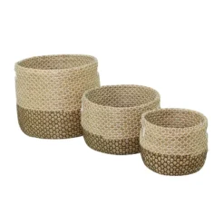 Set Of 3 Seagrass Storage Baskets Khaki - Olivia & May -Storage Basket Shop GUEST f650a575 c475 40af 8522 84abc58214f4