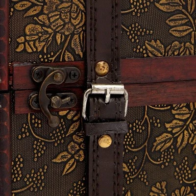 Okuna Outpost Wooden 4 Bottles Travel Wine For Storage Storage Bar Accessory, Flower Pattern, 8 X 8.5 X 13.8 In 6 Okuna Outpost Wooden 4 Bottles Travel Wine For Storage Storage Bar Accessory, Flower Pattern, 8 X 8.5 X 13.8 In - Image 4