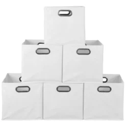 Niche Cubo 6pk Foldable Fabric Storage Bin With Label Holder White 12 Niche Cubo 6pk Foldable Fabric Storage Bin With Label Holder White -Storage Basket Shop GUEST f7511530 4d38 4eee 8926 2c968a922db5