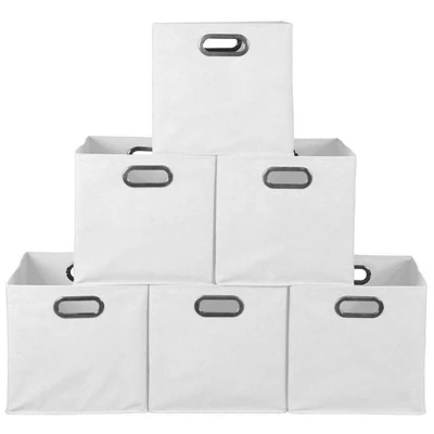 Niche Cubo 6pk Foldable Fabric Storage Bin With Label Holder White 5 Niche Cubo 6pk Foldable Fabric Storage Bin With Label Holder White - Image 3