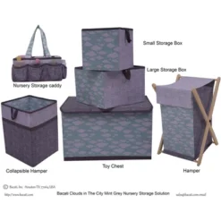Bacati - Clouds In The City Mint//Gray Storage Toy Chest -Storage Basket Shop GUEST f75fbb54 ae59 46cf a85b ad5dae9e2cc3