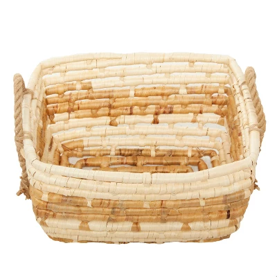 Set Of 3 Contemporary Sea Grass Storage Baskets Brown - Olivia & May 5 Set Of 3 Contemporary Sea Grass Storage Baskets Brown - Olivia & May - Image 3