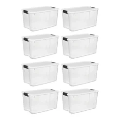 Sterilite 70 Quart Clear Plastic Stackable Storage Container Bin Box Tote With White Latching Lid Organizing Solution For Home & Classroom -Storage Basket Shop GUEST faa633d5 8632 4944 868b fcb237755eda