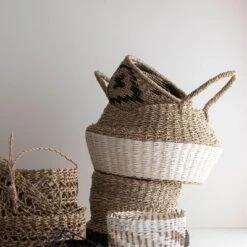White Rope & Seagrass Belly Basket - Foreside Home & Garden 12 White Rope & Seagrass Belly Basket - Foreside Home & Garden -Storage Basket Shop GUEST fc6f5269 3bdb 4c3f 9e40 9f5d5ee1c3bd
