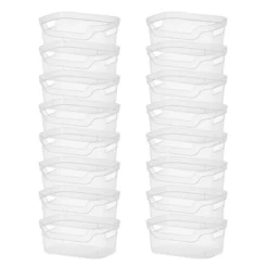 Sterilite 5.25x9.5x13 In Medium Polished Open Scoop Front Storage Bin W/ Comfortable Carry Through Handles For Household Organization, Clear -Storage Basket Shop GUEST fd22baf9 9875 425f bea6 9ceae08d4fc5