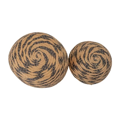 Set Of 2 Braid Woven Baskets Black & Natural Rope By Foreside Home & Garden 5 Set Of 2 Braid Woven Baskets Black & Natural Rope By Foreside Home & Garden - Image 3