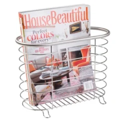 MDesign Metal Farmhouse Standing Bathroom Rack Magazine Holder -Storage Basket Shop GUEST fe64534e 8292 4789 bc25 c79eafdd24a0