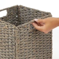 MDesign Woven Seagrass Home Storage Basket For Cube Furniture, 2 Pack -Storage Basket Shop GUEST fe98bd76 4248 495b 9aaf 1cbd60d656ca