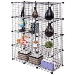 Costway 12 Cube Grid Wire Organizer Wardrobe Shelves Bookcase DIY -Storage Basket Shop GUEST ff4fb1a6 1b64 4e15 b18a ecd0fa52c0f6